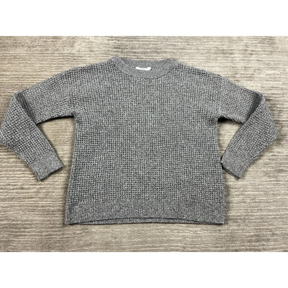 Time and Tru Sweater Womens Large Gray‎ Long Sleeve Polyester Stretch Casual